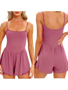 NWT Beaully Active Romper Shorts - Dusty Pink (Size Small)